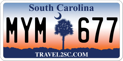 SC license plate MYM677