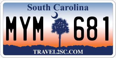 SC license plate MYM681