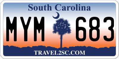 SC license plate MYM683
