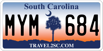 SC license plate MYM684