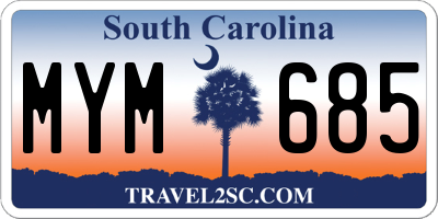 SC license plate MYM685