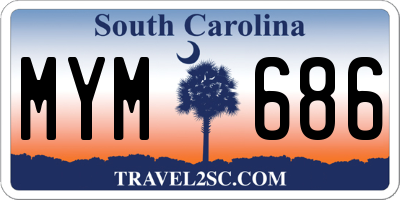 SC license plate MYM686