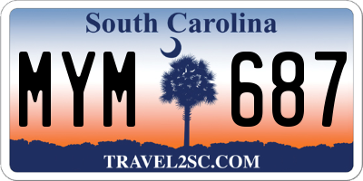 SC license plate MYM687