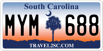 SC license plate MYM688
