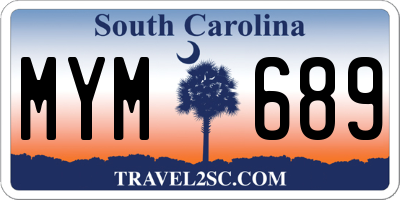 SC license plate MYM689