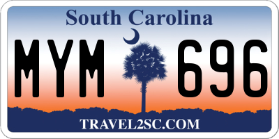 SC license plate MYM696