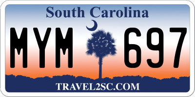 SC license plate MYM697