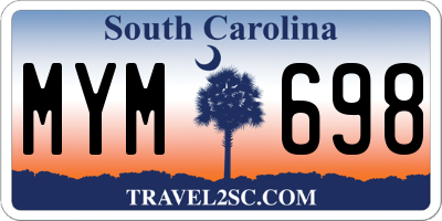 SC license plate MYM698