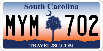 SC license plate MYM702