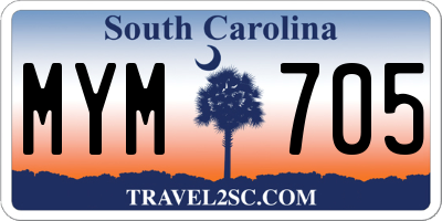 SC license plate MYM705