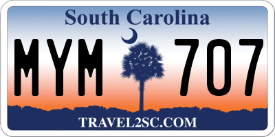 SC license plate MYM707