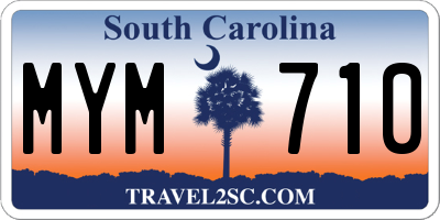 SC license plate MYM710