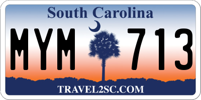 SC license plate MYM713