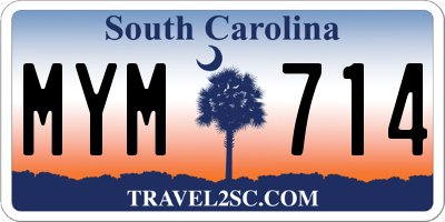 SC license plate MYM714