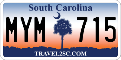 SC license plate MYM715