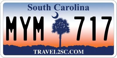 SC license plate MYM717