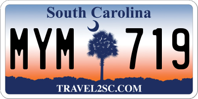 SC license plate MYM719