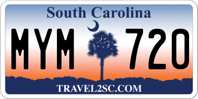 SC license plate MYM720