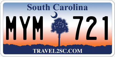 SC license plate MYM721