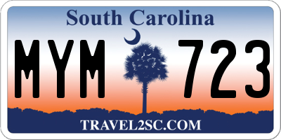 SC license plate MYM723