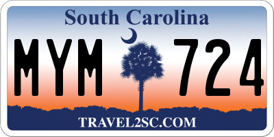 SC license plate MYM724