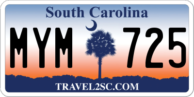 SC license plate MYM725