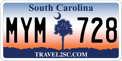 SC license plate MYM728
