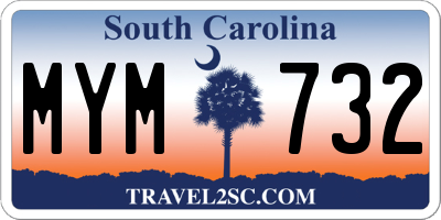 SC license plate MYM732