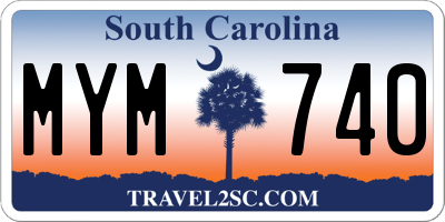 SC license plate MYM740