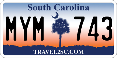 SC license plate MYM743