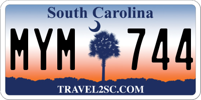 SC license plate MYM744