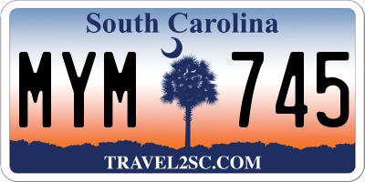 SC license plate MYM745