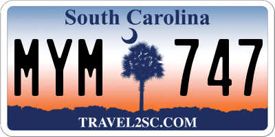 SC license plate MYM747