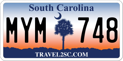 SC license plate MYM748