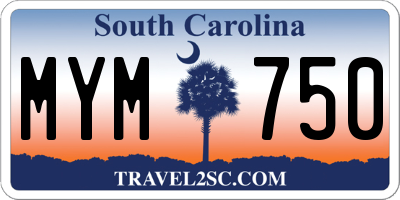 SC license plate MYM750