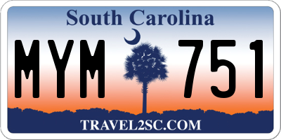 SC license plate MYM751