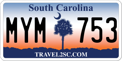 SC license plate MYM753