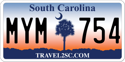 SC license plate MYM754