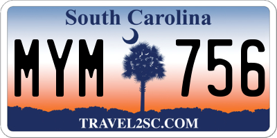 SC license plate MYM756