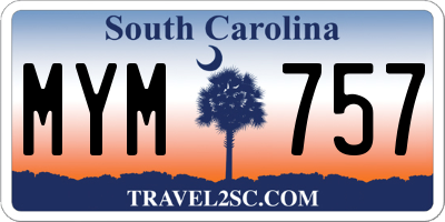 SC license plate MYM757