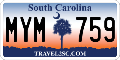 SC license plate MYM759