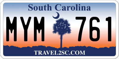 SC license plate MYM761