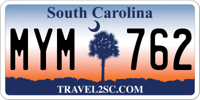 SC license plate MYM762