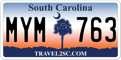SC license plate MYM763