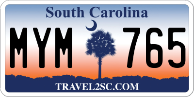 SC license plate MYM765
