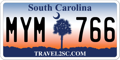 SC license plate MYM766
