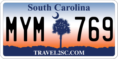 SC license plate MYM769