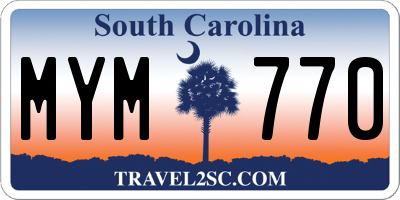SC license plate MYM770