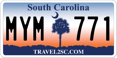 SC license plate MYM771