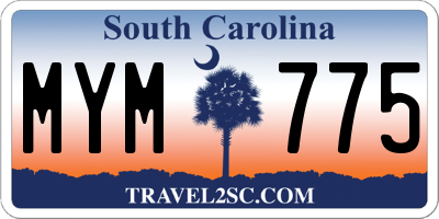 SC license plate MYM775